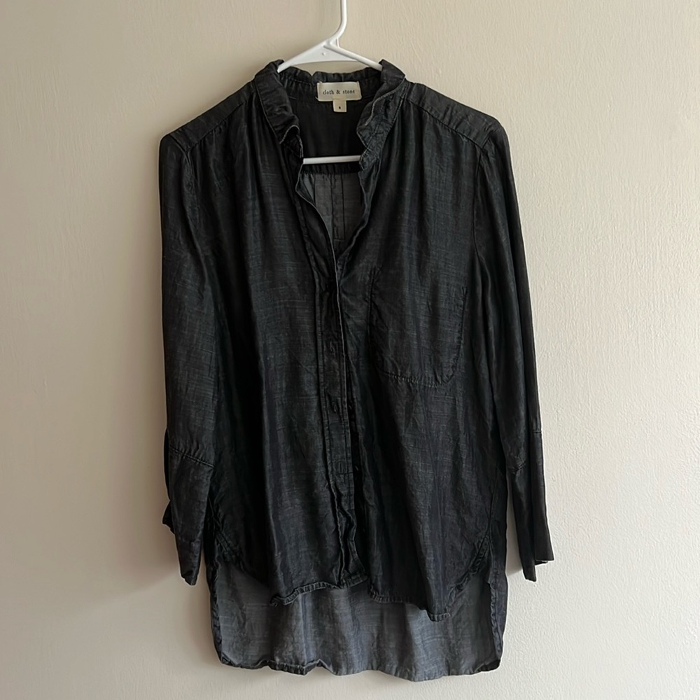 Cloth & Stone | Dark Grey Wash Tencel Button Down Shirt